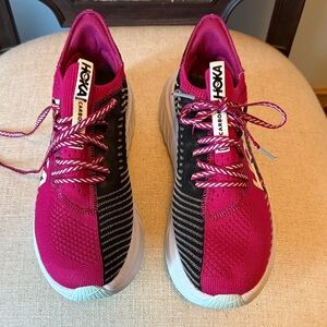 Hoka Women's Fuchsia and Black Athletic Shoes